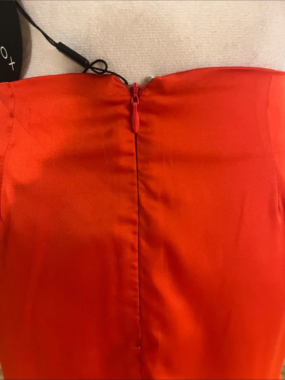 White Fox Boutique Orange Mini Skirt with Lace Hem - Picture 4 of 4